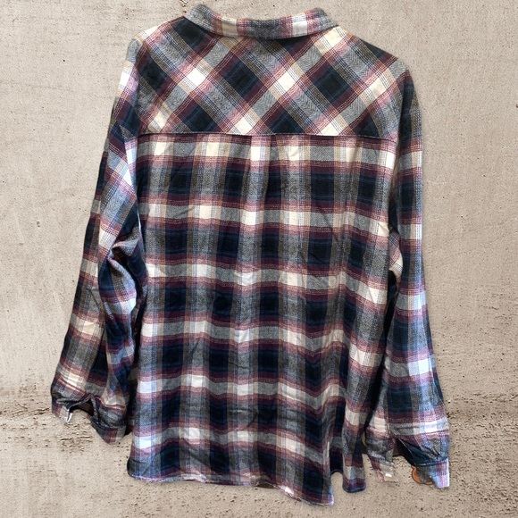 Plaid Cotton Light Flannel Button Down Shirt - Picture 2 of 7